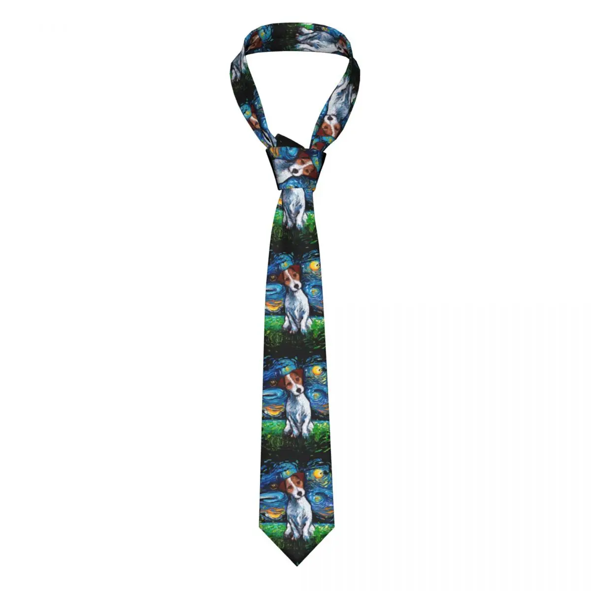 

Classic Jack Russell Terrier Puppy Neck Tie Mens Custom Silk Pet Animal Cute Neckties for Party Gravatas