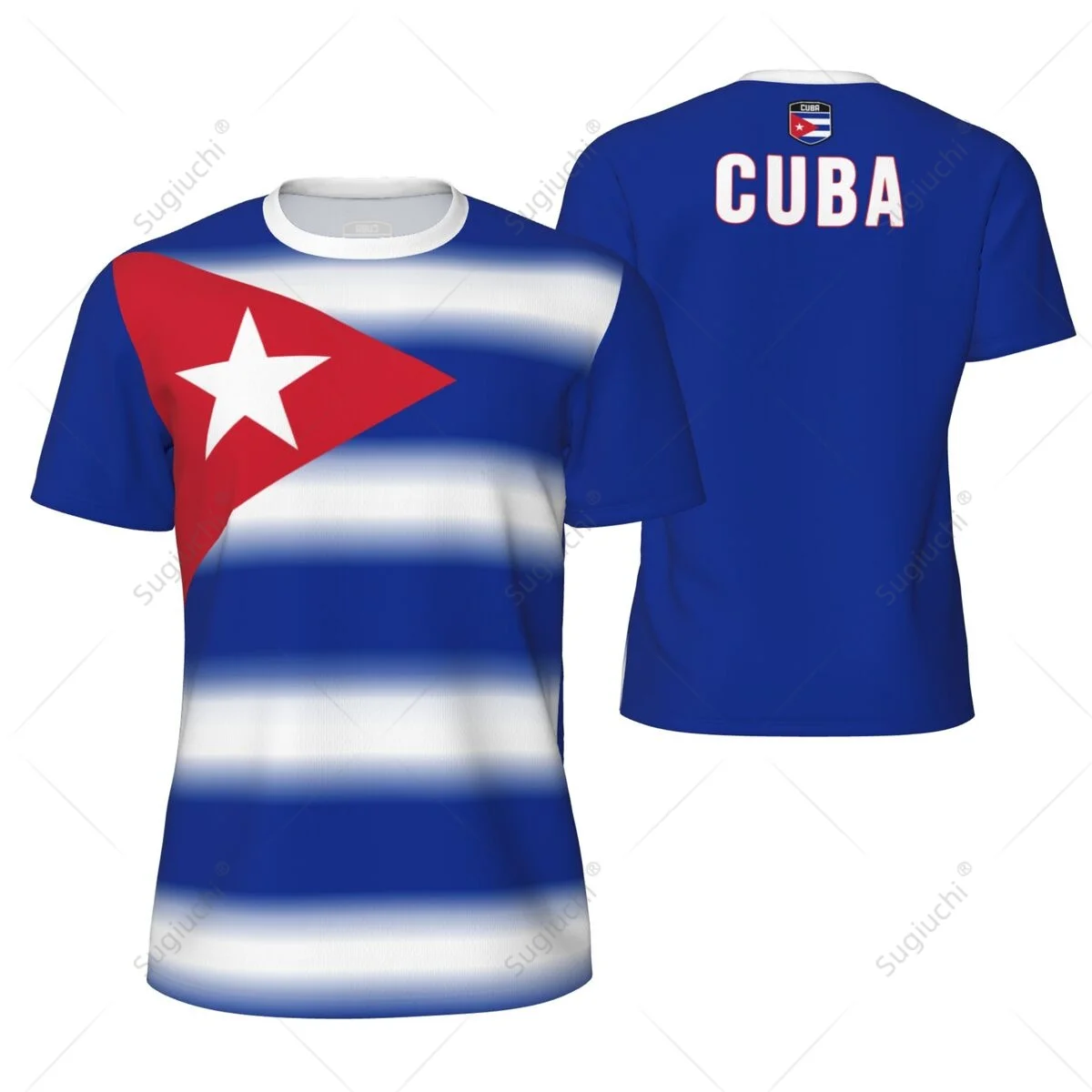 Sports Mesh T-shirt Cuba Flag For Running Bike Soccer Tennis Football Fitness Tees 3D Printed Custom