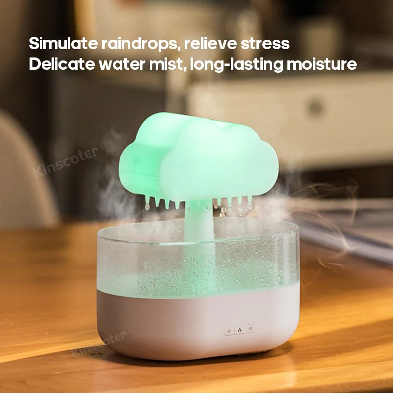 2024 2024 lucu baru untuk Cloud Diffuser Zen Raindrops pelembap udara penyebar minyak esensial USB Desktop semprotan ultrasonik