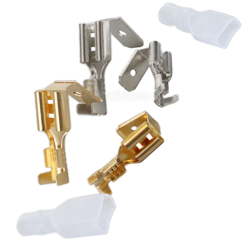 100Pcs/50Pcs DJ6212-4.8B DJ6212-6.3B Cold Terminal 4.8mm 6.3mm Back Shoulder Of Male And Female Plug Terminals Inserted Spring