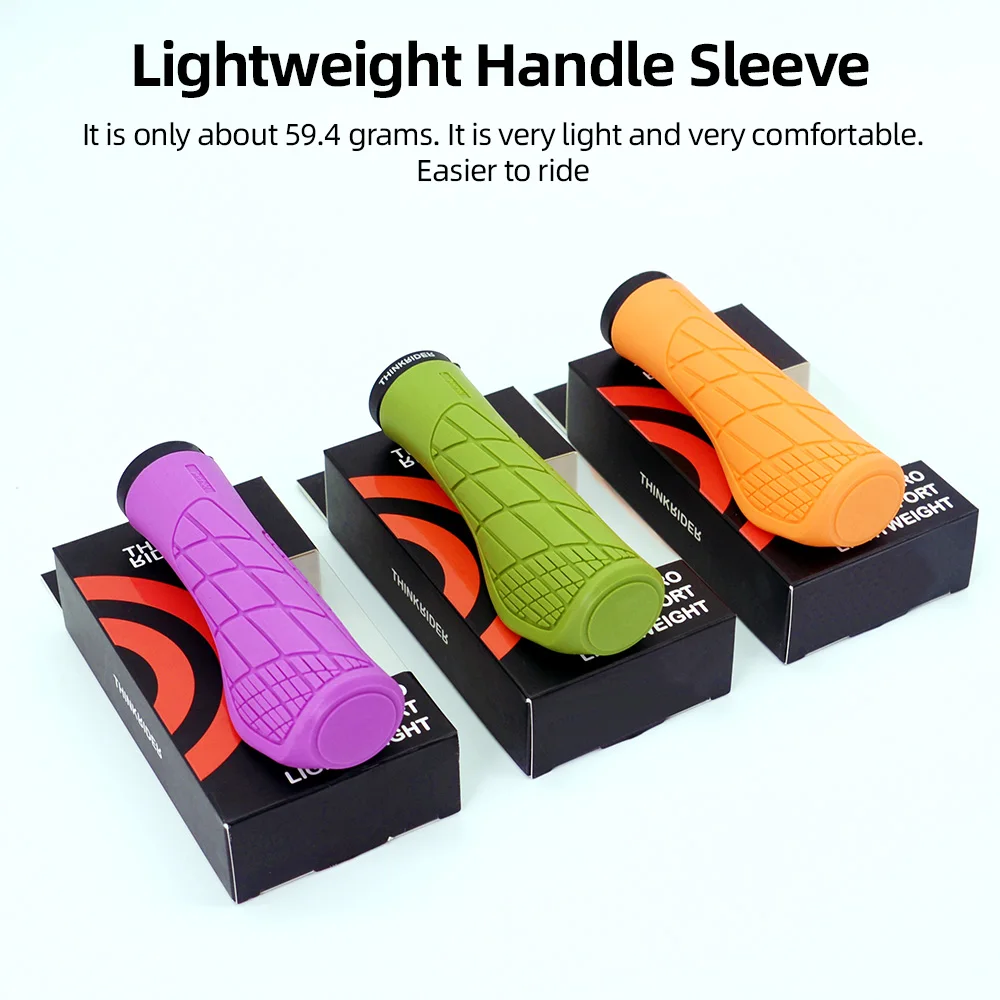 ThinkRIder MTB Bike Silicone Handlebar Grip Single Locking Bike Grips Anti-Slip Comfortable Handlebar Grip Cover for Mountain