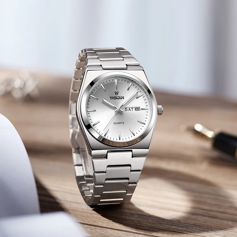Fashion Quartz Men Watch Top Brand Luxury Wristwatch Day Date Watch Men Waterproof Steel Male Clock Reloj Hombre
