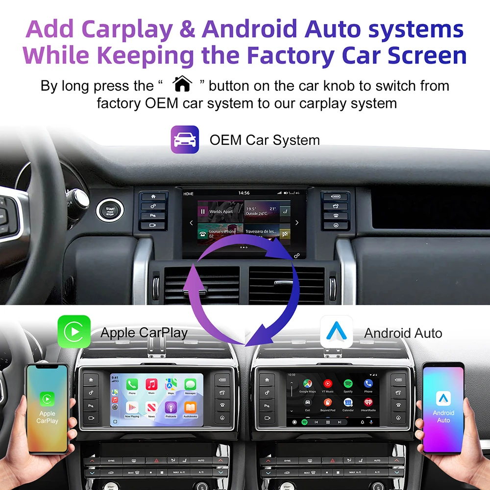 OEM Screen Upgrade Wireless CarPlay For Land Rover Discovery Sport Harman Android Auto Ai Box Multimedia USB Navigation DSP