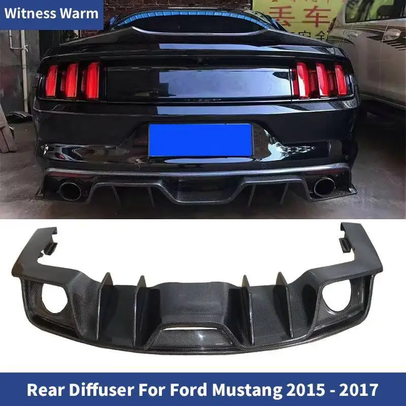 Diffuseur de Pare-Chocs Arrière en Fibre de Carbone, pour Ford Mustang 2015-2017