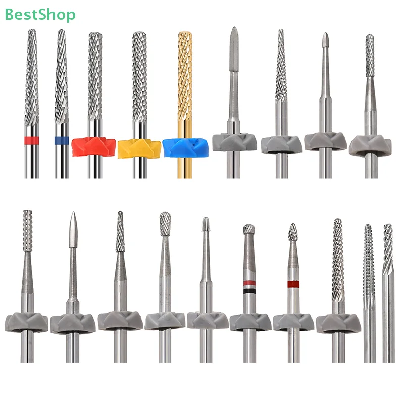 رأس طحن طلاء الأظافر من الفولاذ التنغستن، لقمة مثقاب من سبيكة إزالة الأظافر، أداة لإزالة الجلد الميت وطحن هذه الأظافر