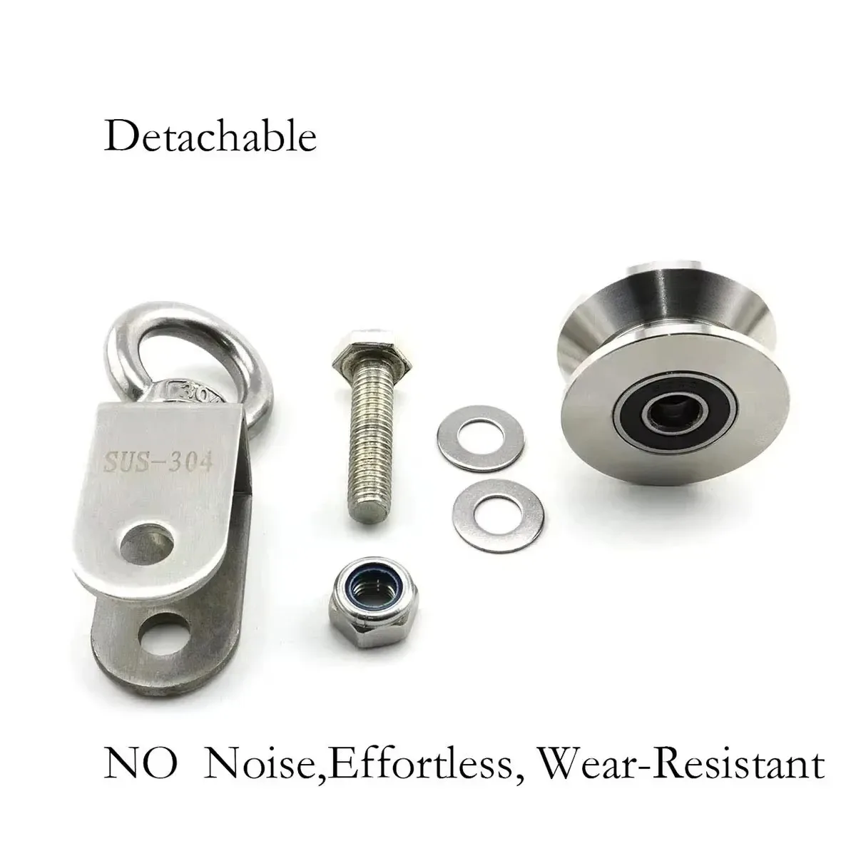 U/V نوع بكرة دوارة 304 الفولاذ المقاوم للصدأ دوبلكس تحمل سوبر صامت انفصال دوران نظام بكرة عجلة الجر الصالة الرياضية