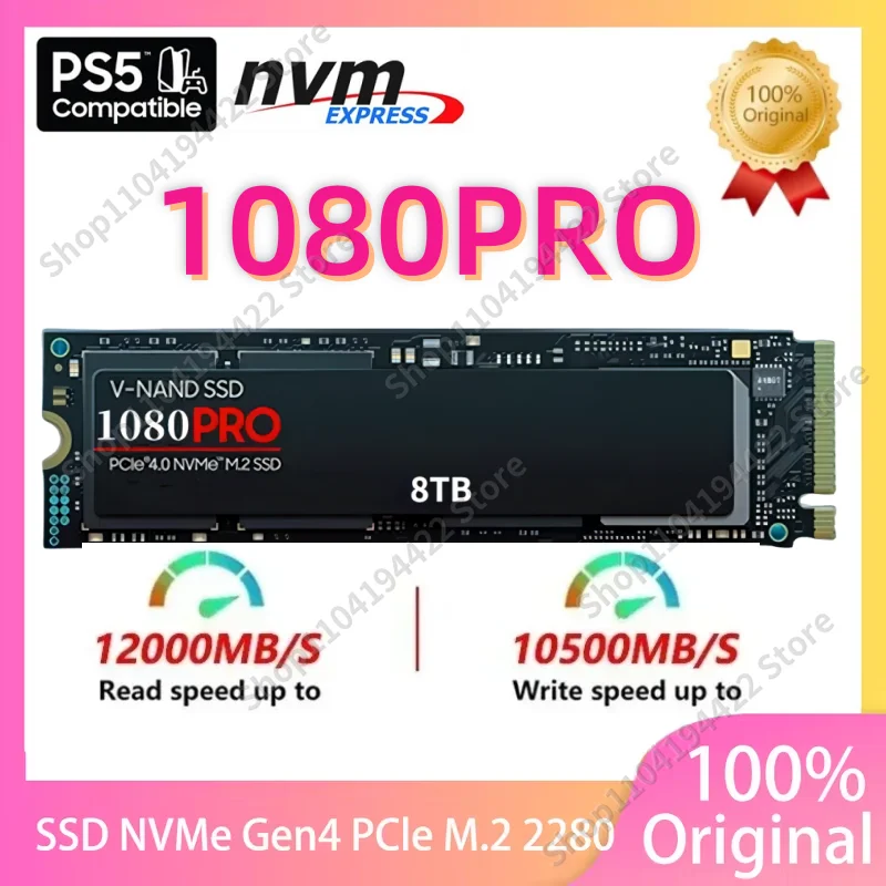 

Newest 1080pro SSD NVMe M.2 2280 1TB 2TB 4TB 8TB Hard Disk Internal Solid State Drive PCIe 5.0 for PS5 Laptop PC Desktop Laptop