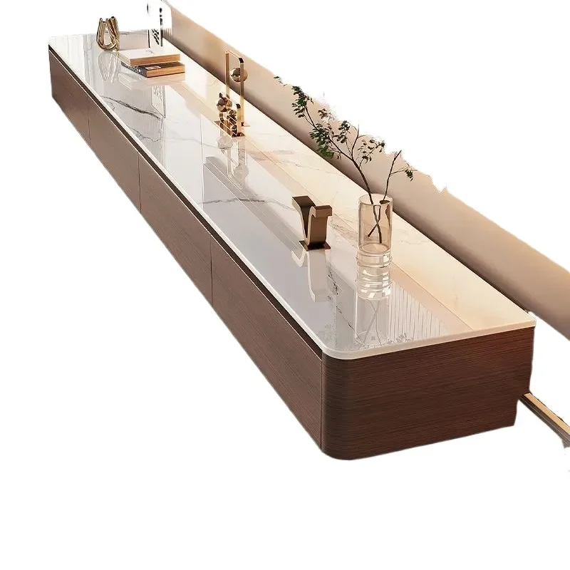 for Floor to Ceiling Solid Wood TV Cabinet Light Luxury Living Room Small Apartment Floor Cabinet Coffee Table TV