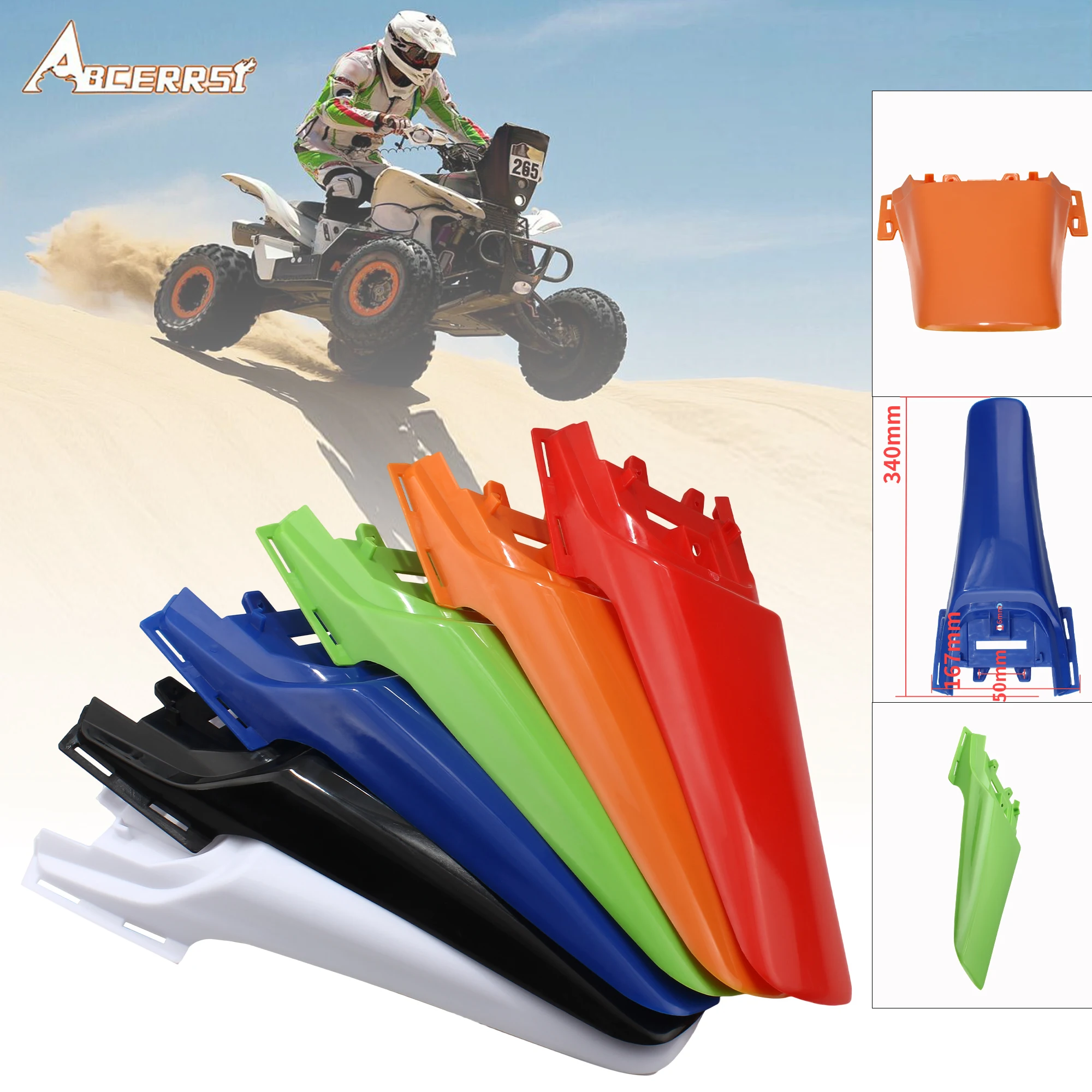 إندورو قطع غيار الدراجات النارية دراجة الطرق غير الممهدة قطعة من نسيج لهوندا XR 50 CRF50 SSR 110 125 50cc واقي الطين موتوكروس العالمي الممتد أطول #1