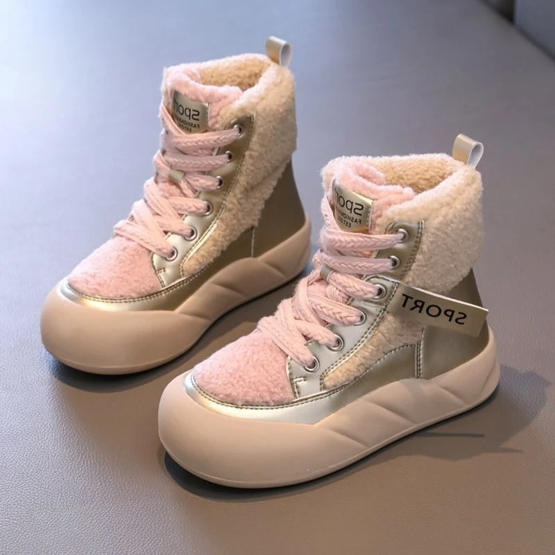 

Зимние зимние сапоги для девочек, 2026, новые хлопковые сапоги на флисовой подкладке, супермягкая утепленная детская обувь, теплые ботинки для малышей для игр на открытом воздухе