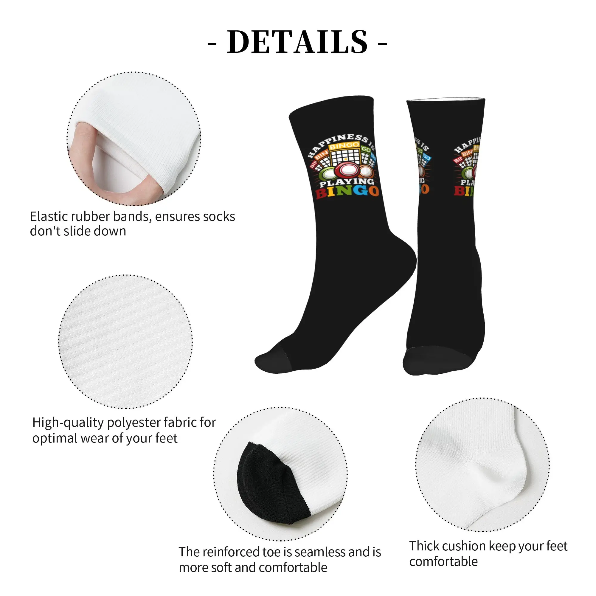 Hot Game Bingo Dress Socks Mens Womens Warm Fashion  Crew Socks view 5