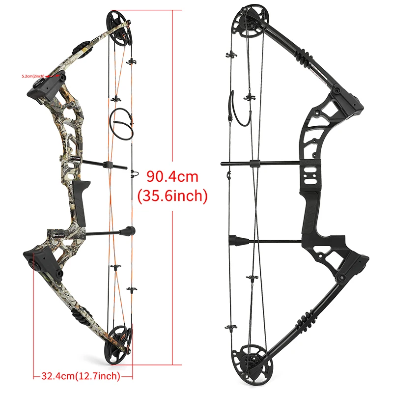 Compound Bow 0-70lbs Archery JUNXING M121A Magnesium Alloy Bow Riser 320 FPS Right Hand 80% Let-off Outdoor Shooting Hunting Bow