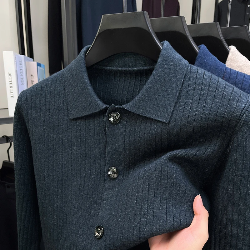 2025 الخريف والشتاء العلامة التجارية الخفيفة الفاخرة الراقية موضة الاتجاه سترة الرجال عادية بسيطة الأصلي التلبيب سترة #2