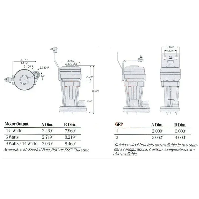 14W NSF 3W Ice Grain Machine Water Pump 9W Motor 6W