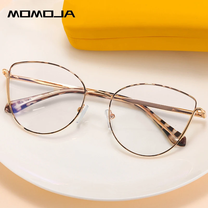 

MOMOJA Retro Fashion Eyewear Ultra Light Alloy Cat Eye Eyeglasse Optical Prescription Glasses Frame Man Woman Spectacle 801070