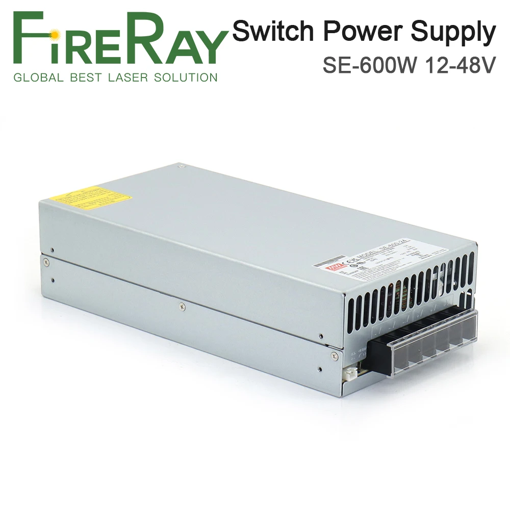 FireRay MeanWell 600W Switch Power Supply SE-600W 48V 12.5A 24V 25A 12V 50A for CO2 Laser Source 30W
