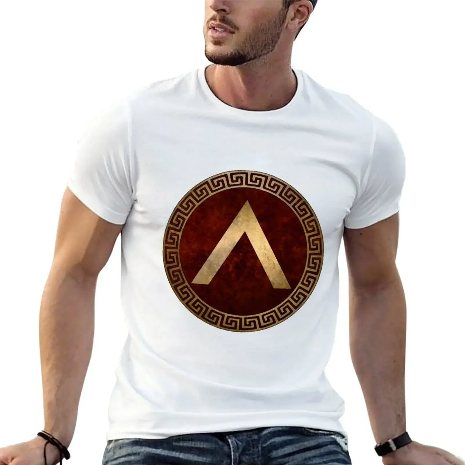 Lacedaemonian Lambda Ancient Spartan Shield T-Shirt plus size tops blacks quick drying oversized t shirt men