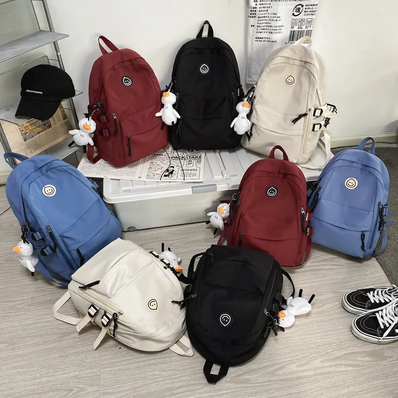 Female Simple Couple Backpack Men Women School Backpacks for Teens Harajuku Girls 14inch Laptop School Bags Korean Bookbag 2023