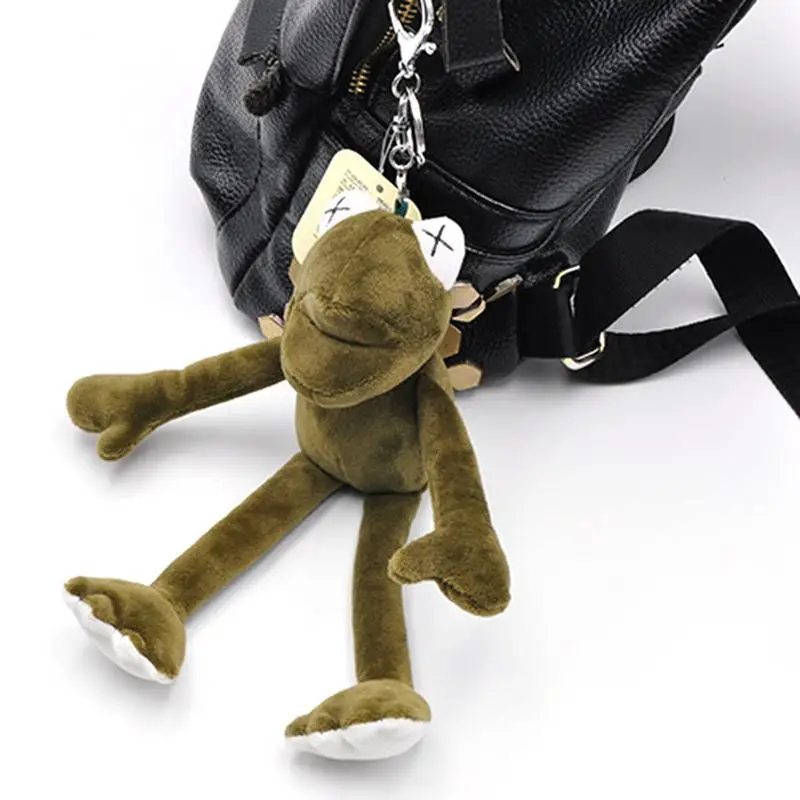 Porte-clés de poupée en peluche grenouille de dessin animé, pendentif de sac de pièces de monnaie, ornements de sac de pièces de monnaie, lanière pour cadeau pour enfants, jouet en peluche douce, décoration de maison