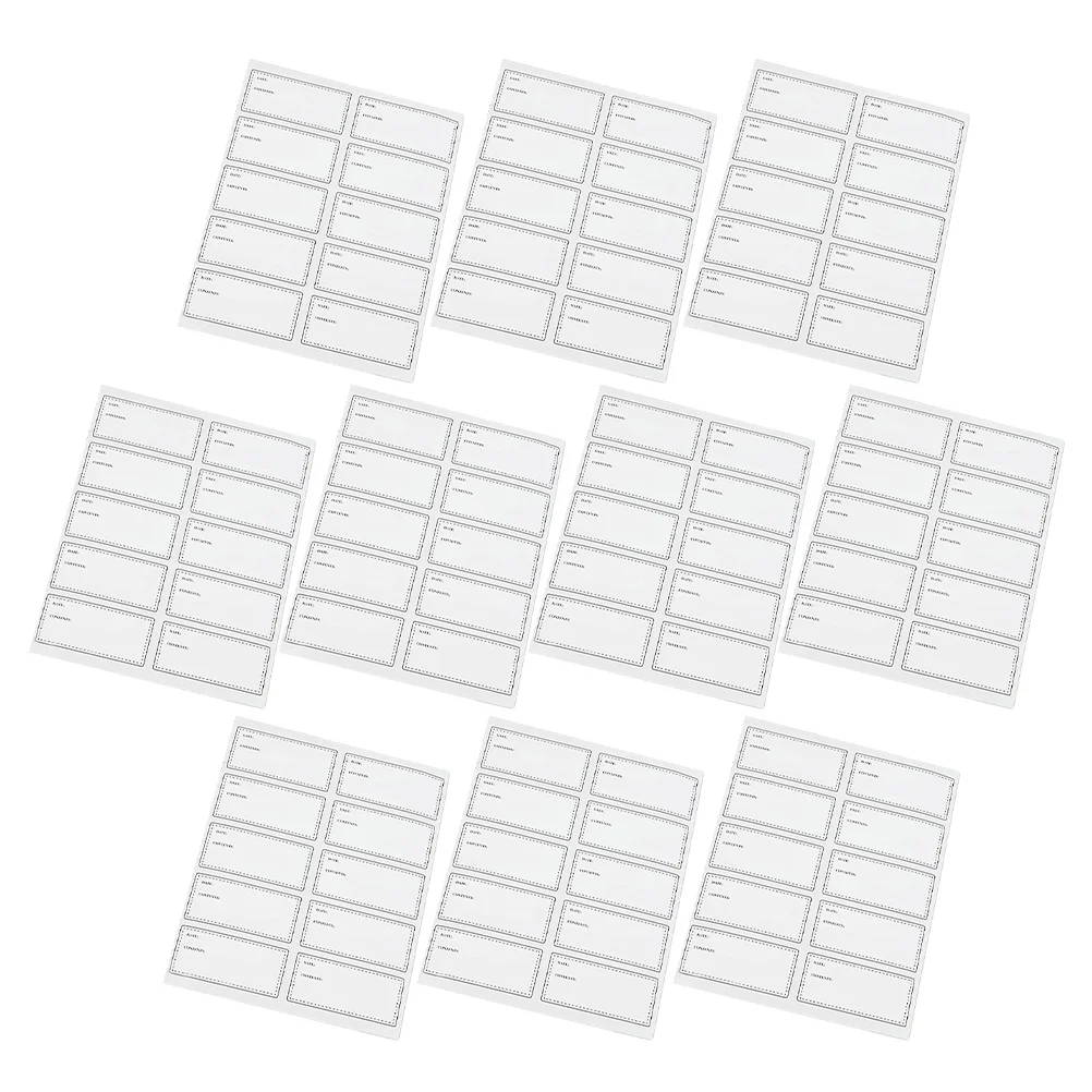 

10 Sheets Waterproof Oilproof Label Stickers for Food Multi-Function Expiration Date Bottle Stickers Removable Handwriting