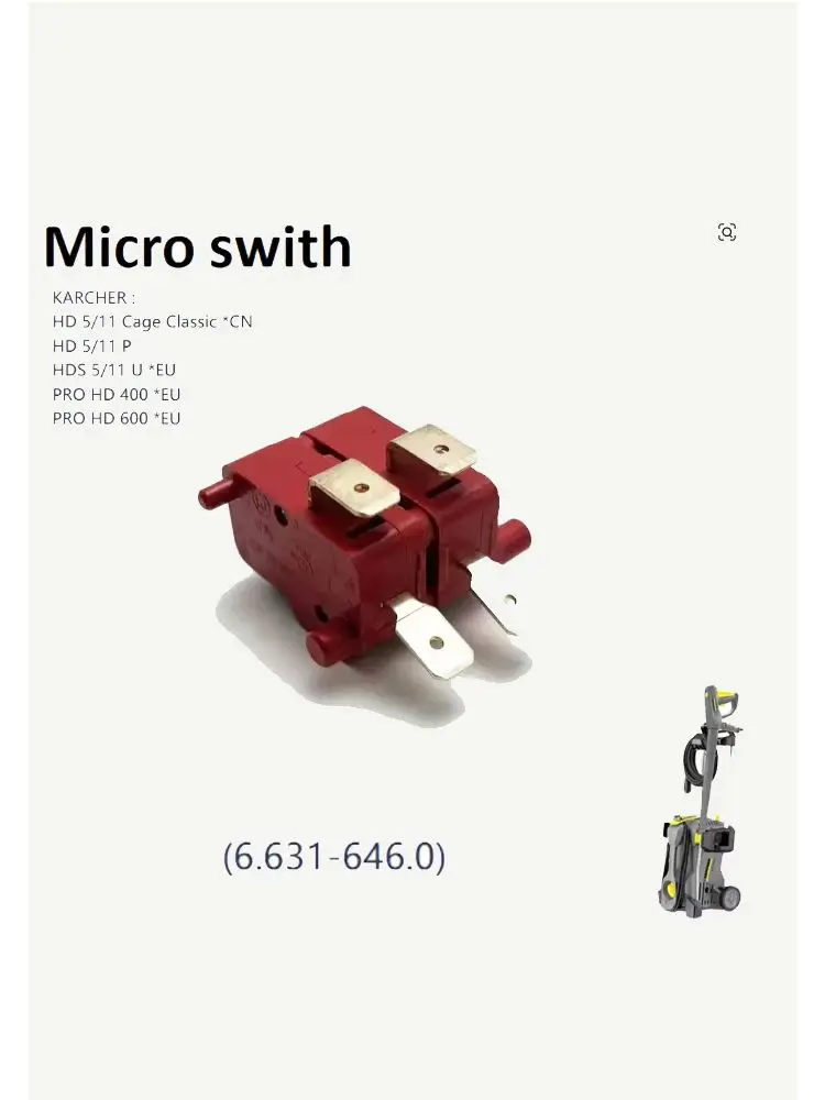 Microswitch 16A 250V Suitable for KARCHER HD5 HDS5 HD400 HD600 Repair replacement Spare parts