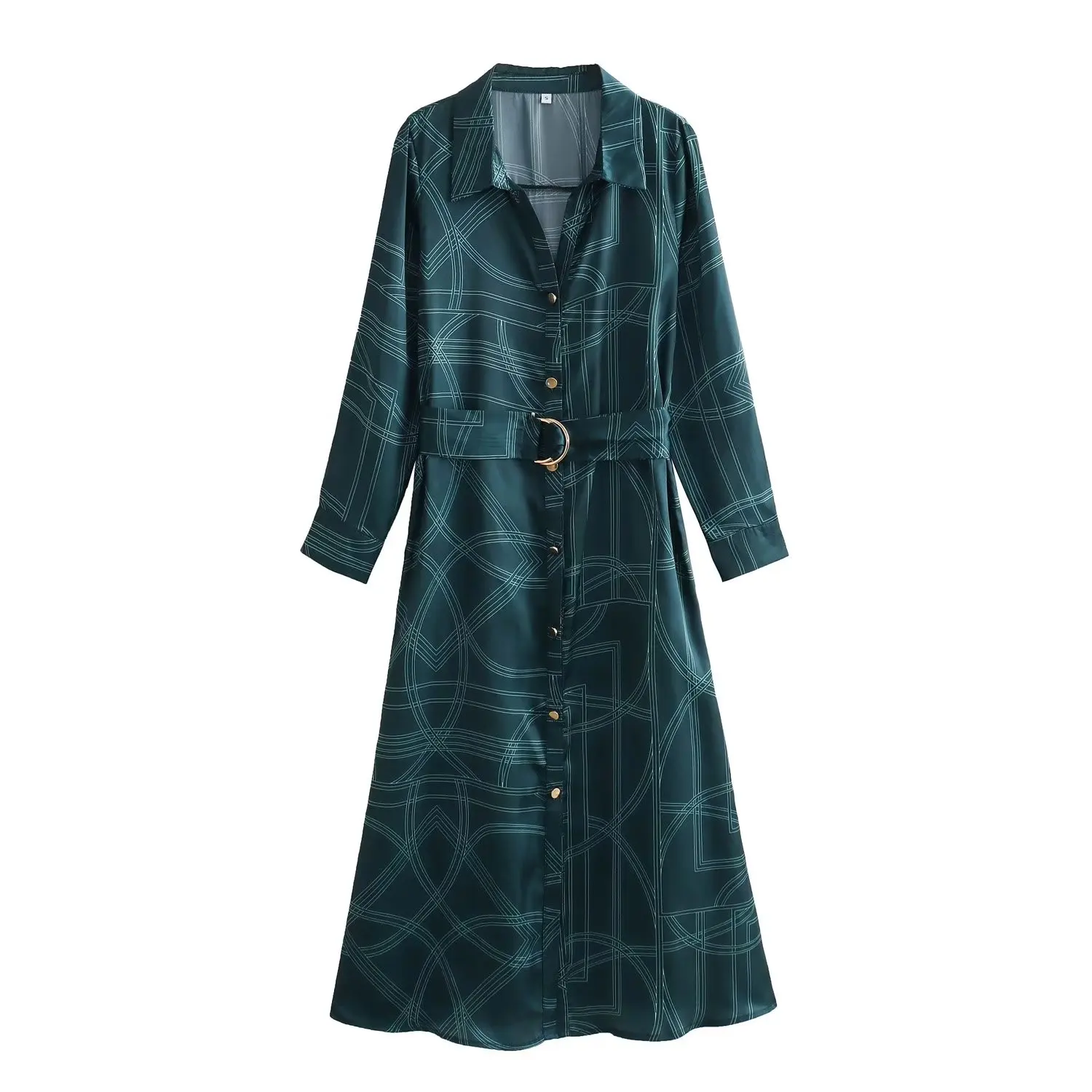 Rindu TRAF 2024 Printed Belt Dress Elegant Party Dresses Women Female Pretty Women's Long Zevity Clothing Y2k