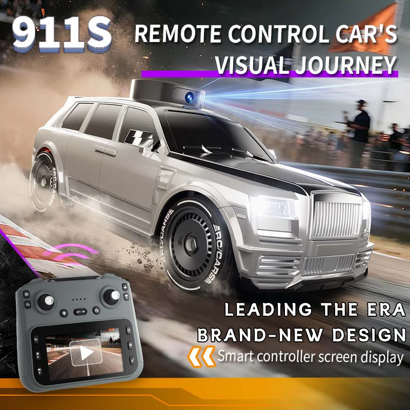 911S RC Cars - 4K HD Camera 4.3-inch Screen One Click Drif, Camera Lifting Design, LED Lighting Drift HD Video Kids RC Vehicle