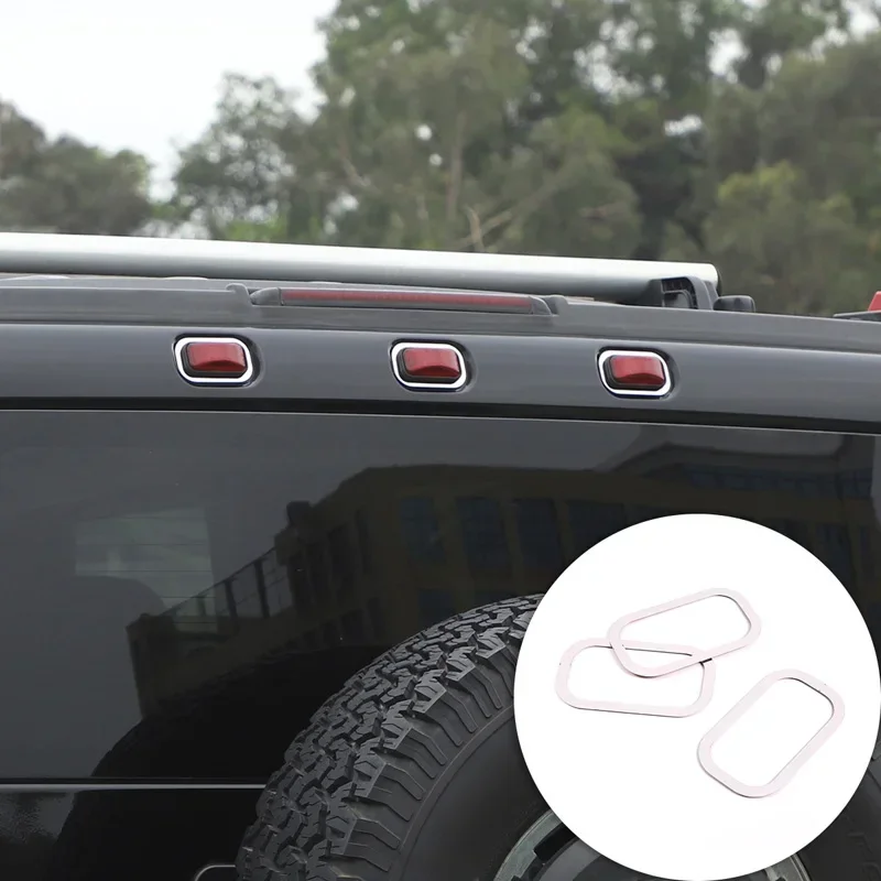 For 03-09 Hummer H2 car tailgate dome light decorative frame/signal light sticker stainless steel exterior sequins