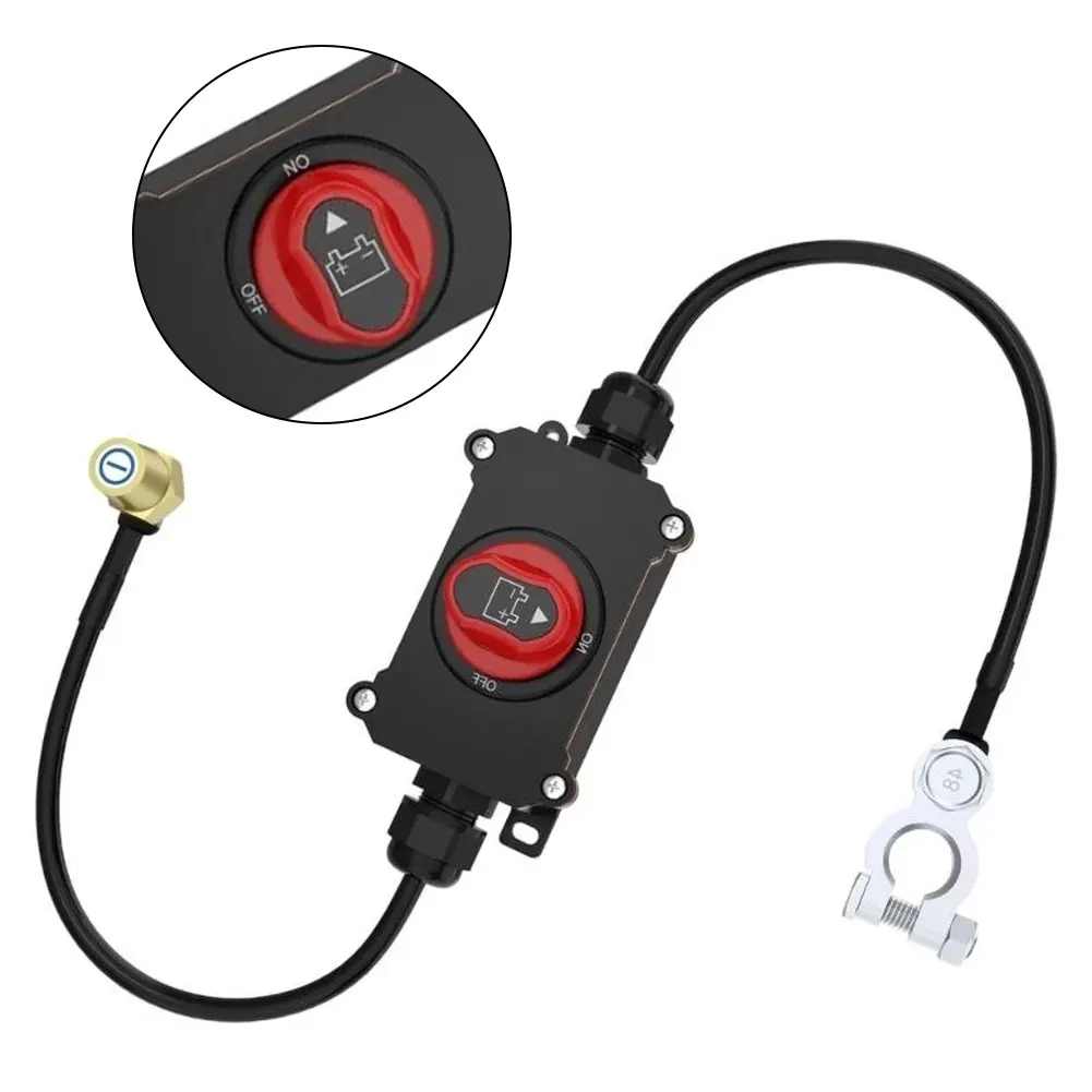 Battery Cut Off Switch 12V 24V for Boat Camper Trailer with 0.78ft Cables Easy Mounting Pre Drilled Holes Design