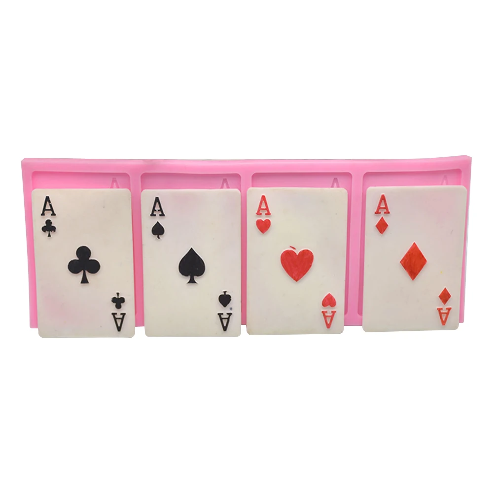 

Poker Baking Mold Silicone Food Safe Non-Stick Easy Clean DIY Cake Chocolate Candy Ice Tray Mold for Party Holiday Desserts