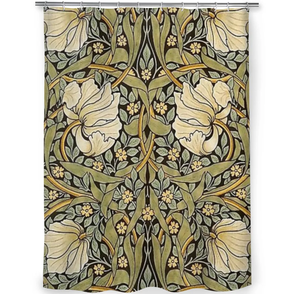 Pimpernel By William Morris Shower Curtain for Bathroom  Aesthetic Room Decoration