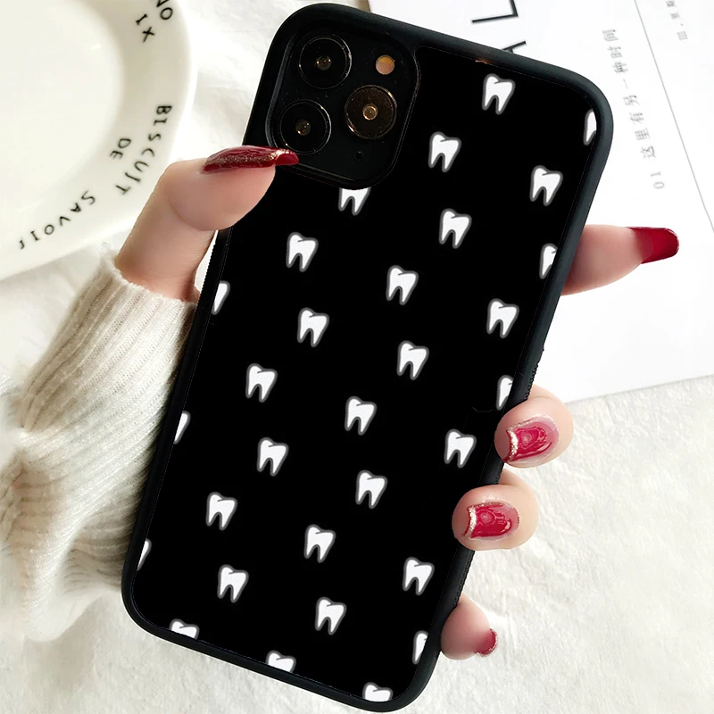 5 5S SE 2020 Phone Cover Case for iPhone 6 6S 7 8 PLUS X XS XR 11 12 13 MINI 14 PRO MAX Rubber Silicone  Teeth Dentist