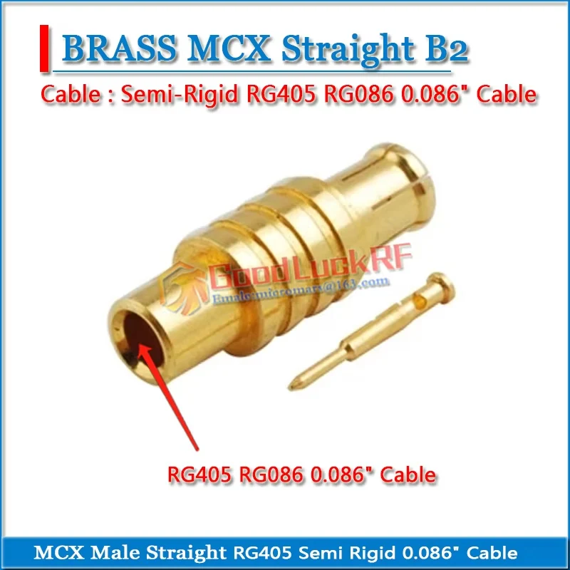 MCX Male Straight Solder For Semi-Rigid RG405 RG086 0.086