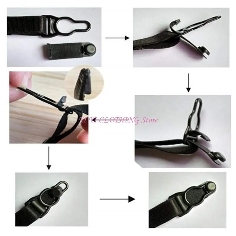 N5KF Classical Men Shirt Stays Belt with Non-slip Locking Clips Fit Business Office Suspender Garter Belt Utility Accessory