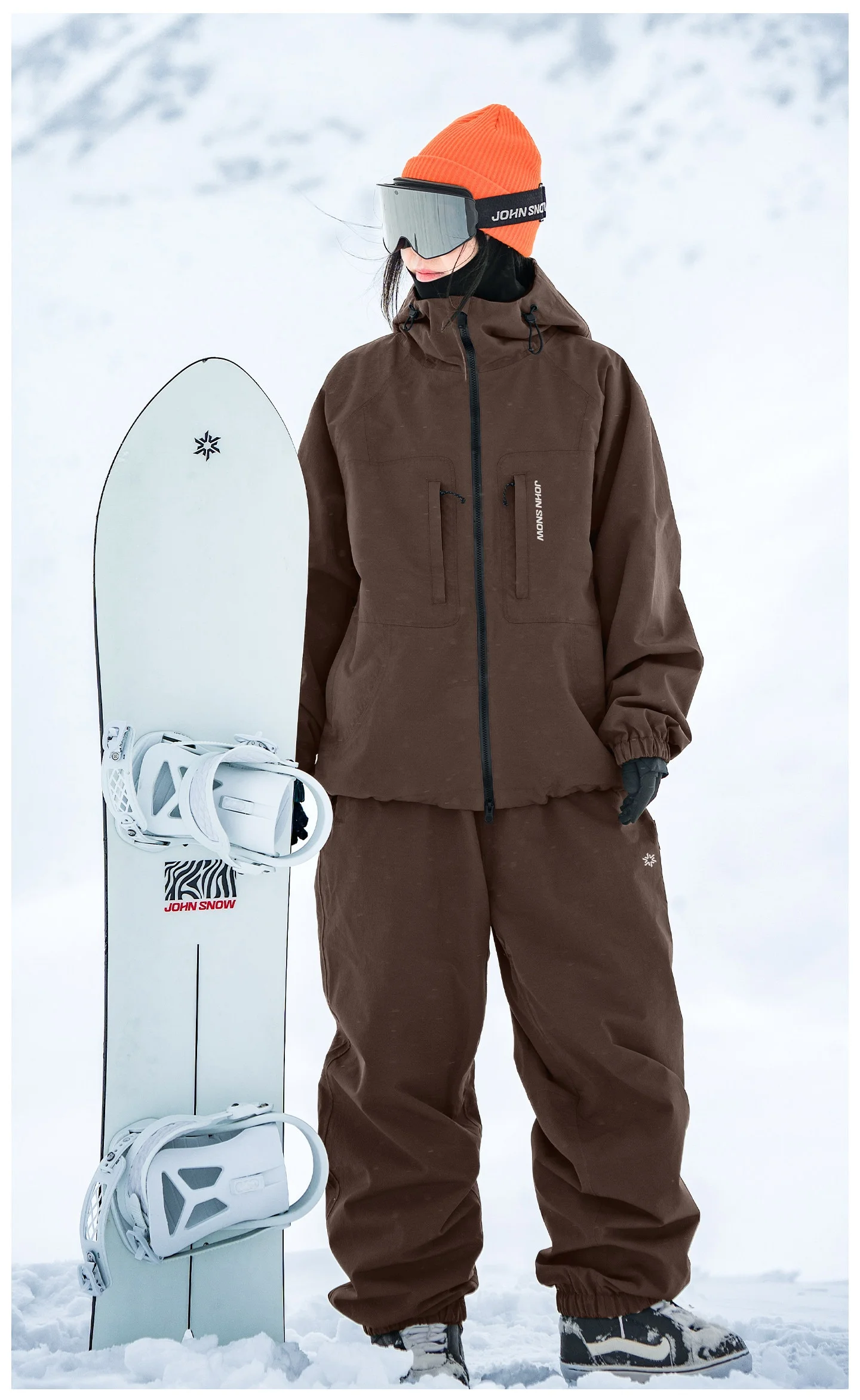 2026 John Snow Unisex 3L Vollständig Versiegelter Skianzug Wasserdicht Winddicht Warm Atmungsaktiv Ski- & Snowboard-Outdoor-Jacke und Hosen-Set – Detail 30