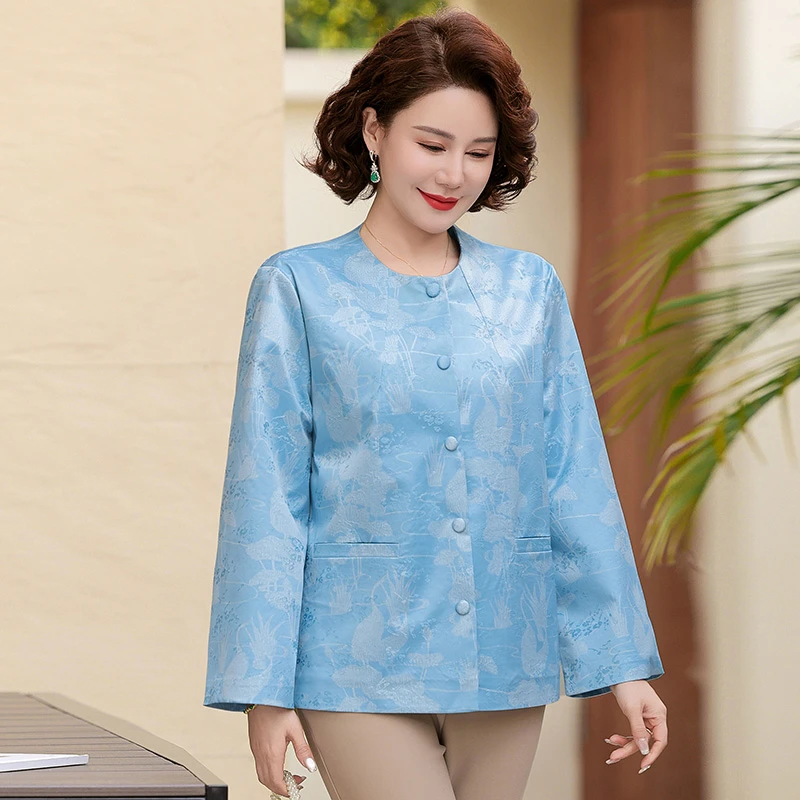 

Новая китайская весенняя верхняя одежда для женщин среднего возраста: модный женский кардиган стандартной длины рукава