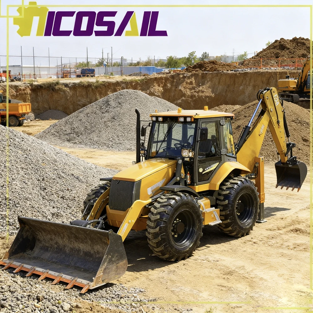 4x4 Small Loader with Backhoe Wheel Loader 2.5-Ton Capacity High-Efficiency Backhoe Small Loader for Sale
