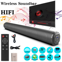 BS-10 20W Computer bluetooth Soundbar Wireless Speakers 4 Drivers Stereo Surround Channel 2000mAh Battery TWS Support USB/RCA