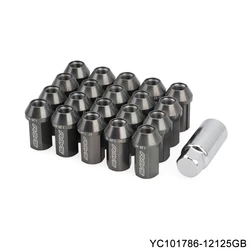 Alloy Aluminum 7075-T6 19HEX Rays Wheel Nuts Lug Nuts M12x1.5 M12x1.25 Length 42mm With 7 Side Lock Nuts Anti Theft Security Key