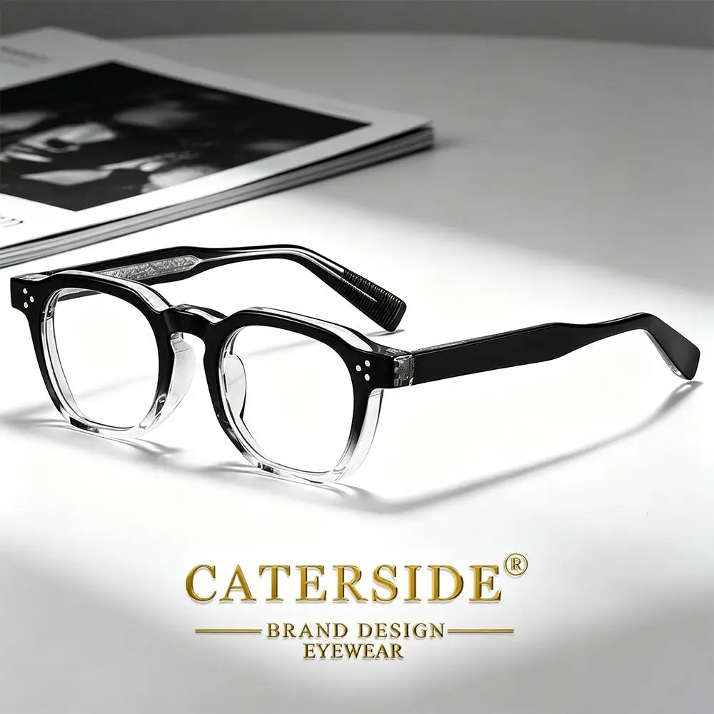 CATERSIDE Modische Herren-Quadratbrille mit Blaulichtfilter Federscharnier-Brillengestell Damen-Computer-Lesebrille Schutzbrille – Detail 2