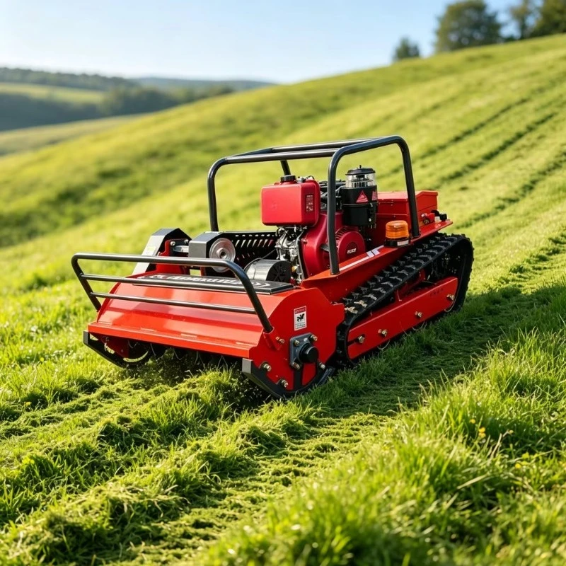 Diesel Flail Mower Grass Shredder Crawler Remote Control Lawn Mower Orchard Weeding Equipment