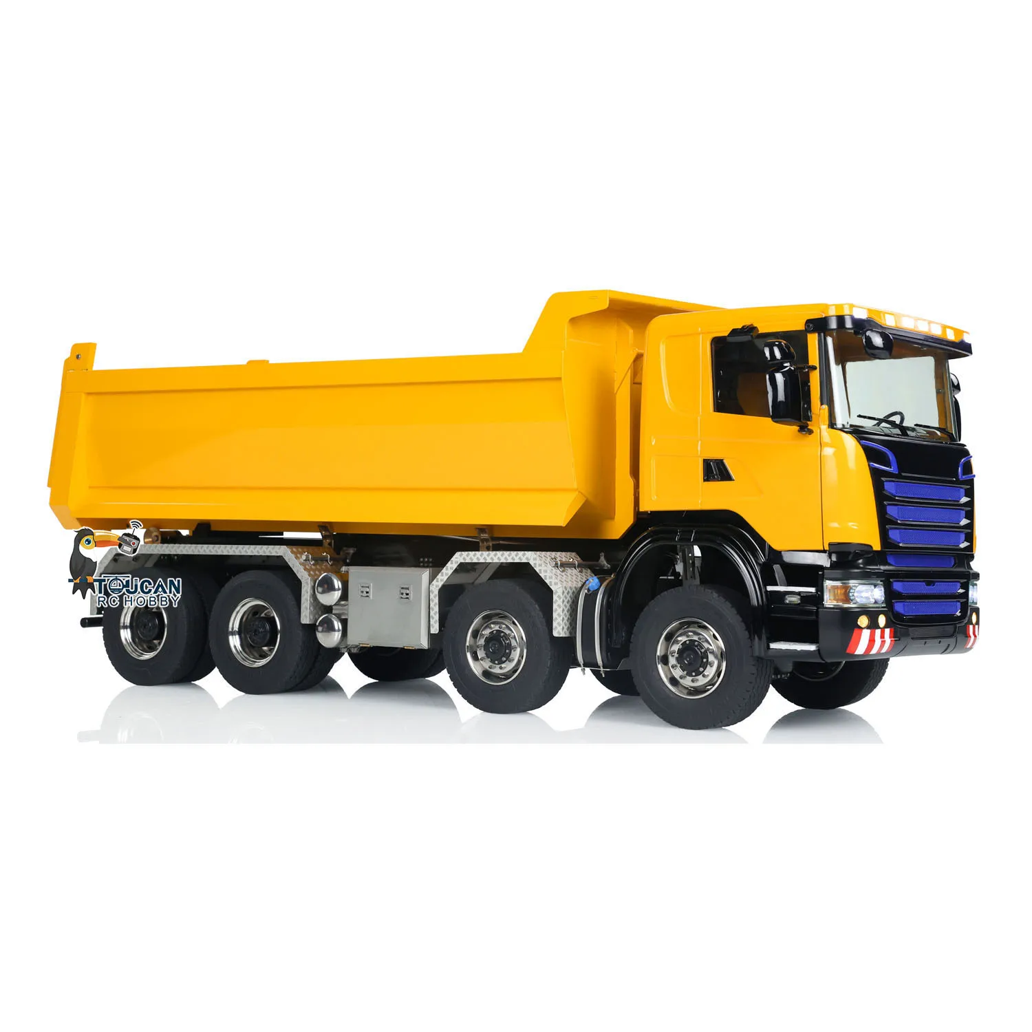 

8x8 Metal 1/14 RC Hydraulic Dump Truck Full Tipper Car Differential Remote Control 3-speed Transmission Sound Light System Toy