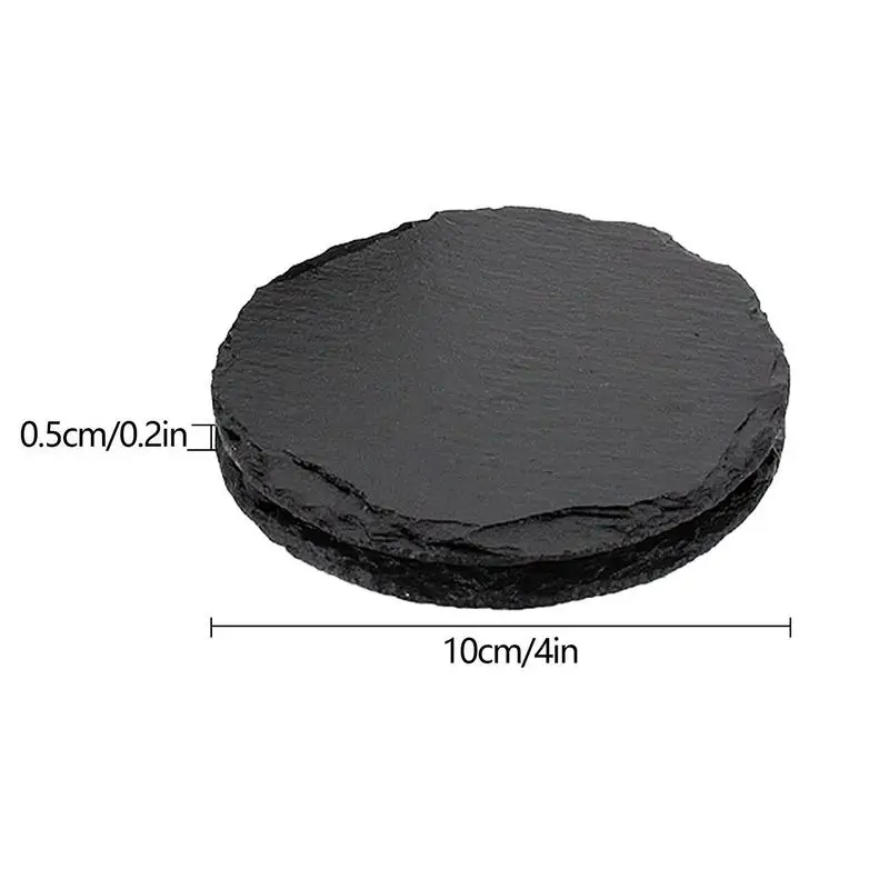 Slate Serving Tray Round Natural Stone Dinner Plates Food Tray Slate Platter 4 In Diameter Plates For Cake Appetizers Cheese