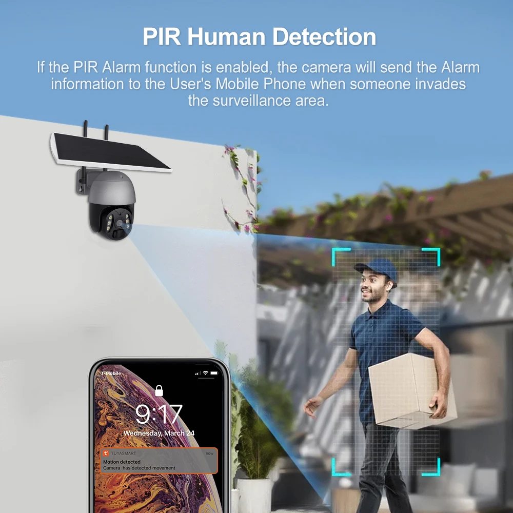 واي فاي لوحة طاقة شمسية بطارية كاميرا الأمن مقاوم للماء في الهواء الطلق Cctv جديد 4g بطاقة Sim Ip Camara De Seguridad #6