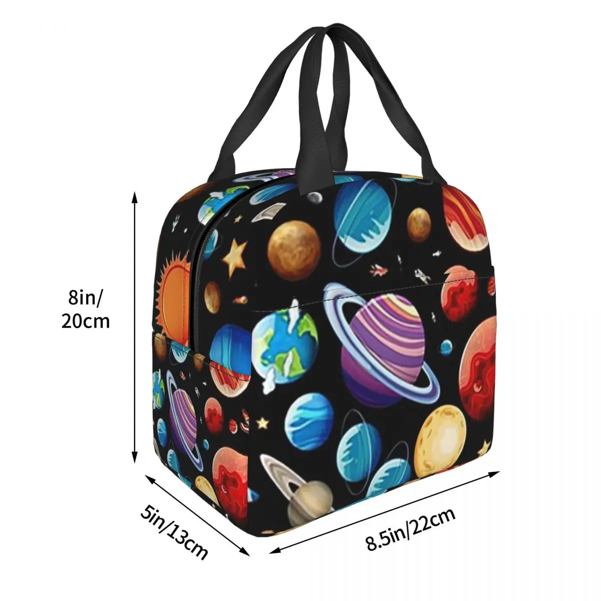 Solar System Space Planets Universe Lunch Bags Insulated Bento Box Lunch Tote Picnic Bags Thermal Bag for Woman Student School