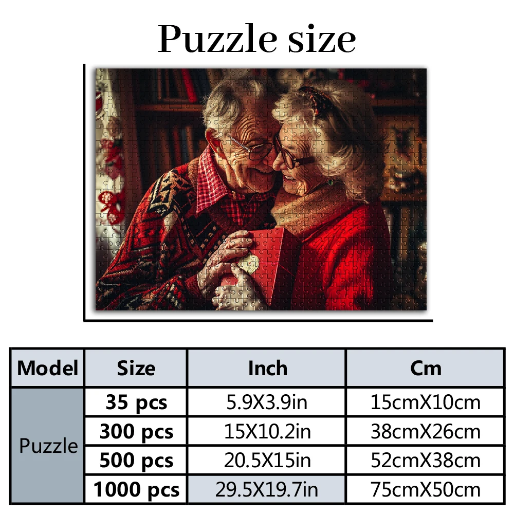 35/300/500/1000pcs Personalized Custom Photo Puzzle wedding photos Customize Colorful Photo Puzzle Decorative Memory