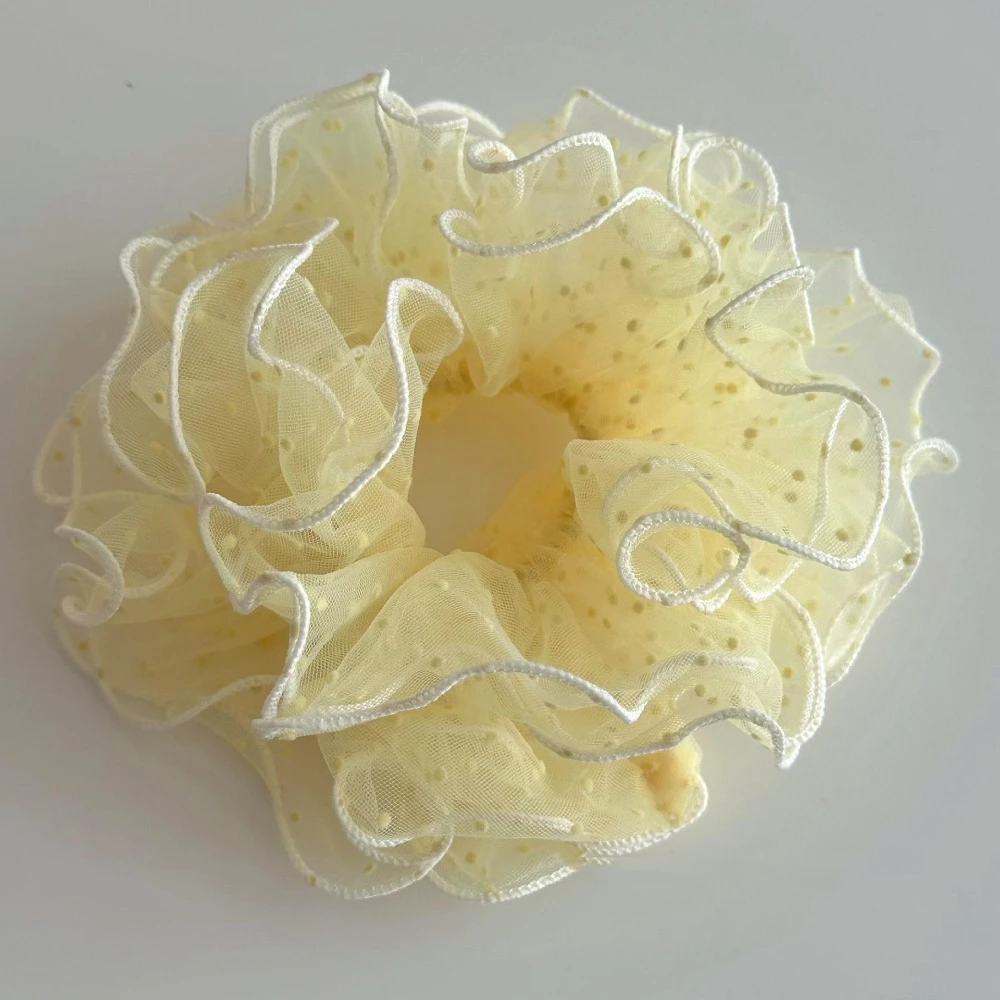 

Ins Summer Organza Scrunchies Chiffon Elastic Pleated Scrunchies Lace Sweet Dot Hair Ropes Ponytail Holder