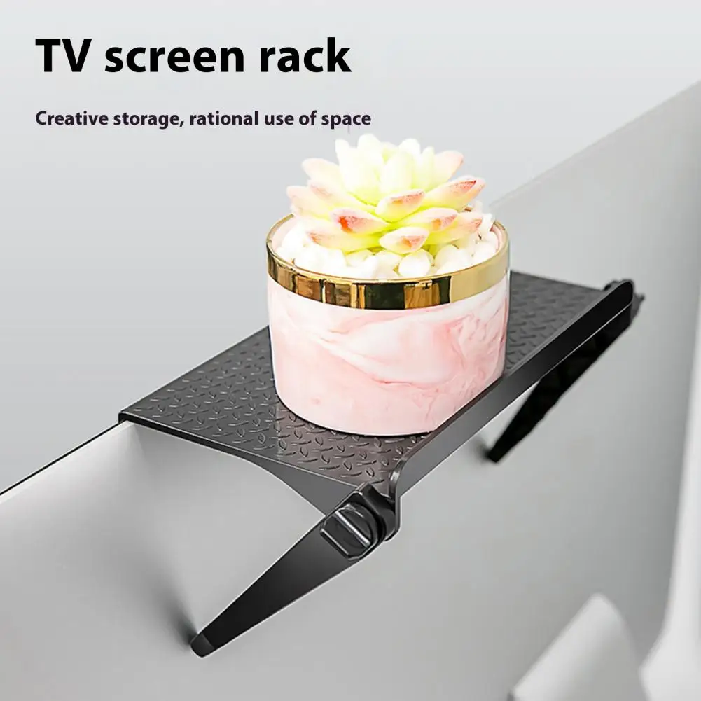 TV Top Rack Monitor Screen Storage Shelf Strong Load-bearing Adjustable 2-leg Monitor Shelf Storage Rack Desktop Monitor Riser