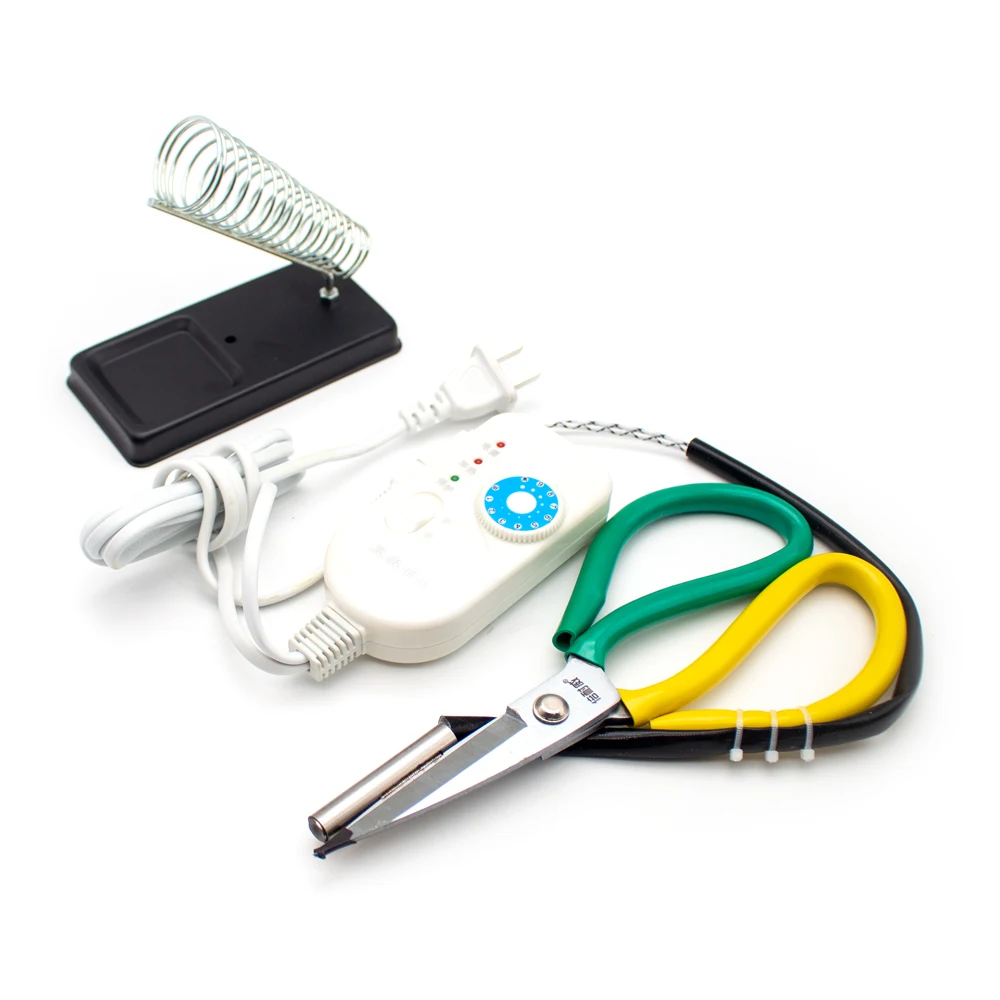 Taglierina di calore regolabile di temperatura di forbici elettriche del riscaldamento 220V con gli strumenti di taglio del panno del tessuto del sarto del supporto hanno messo 500W