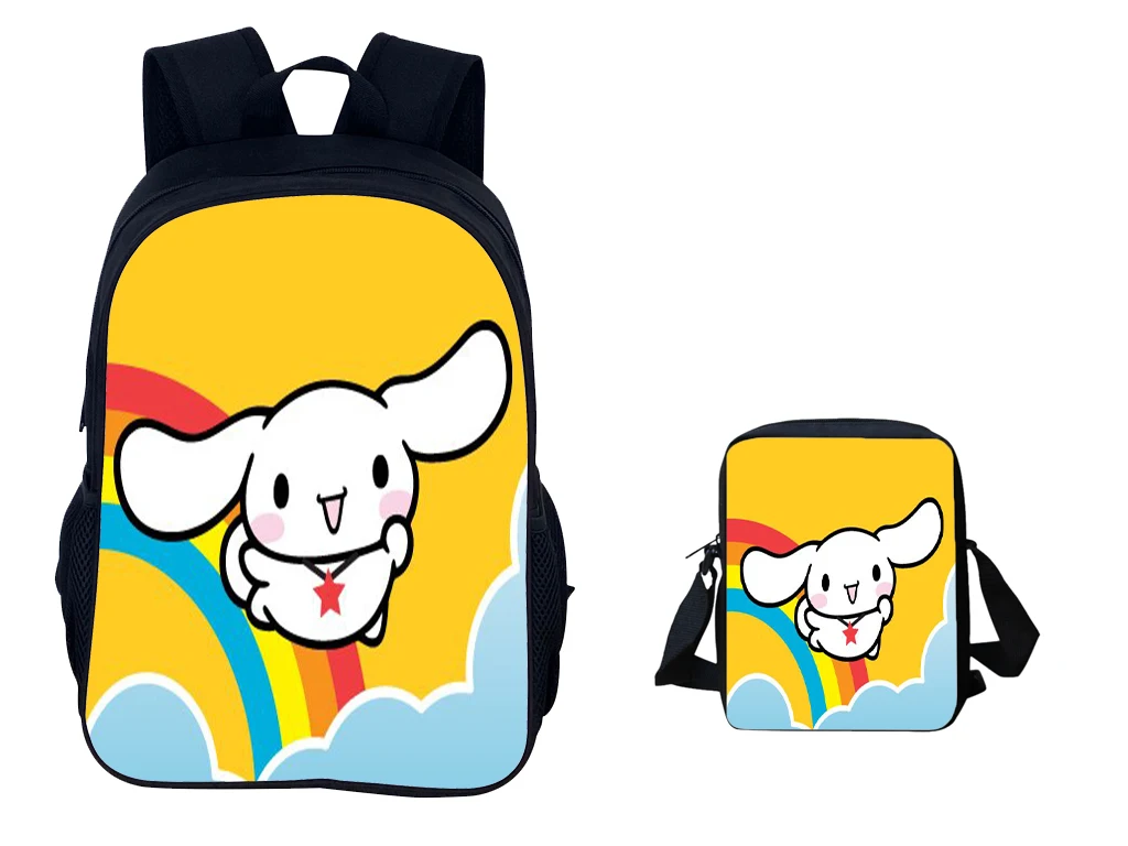 

Unisex Kids Lightweight Backpack+Shoulder Bag 2Pcs Set,Cinnamoroll Waterproof Bookbag Casual Rucksack for School